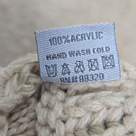 Luxury Divas Thick Slouchy Knit Oversized Beanie Cap Hat - NEW Beige - Picture 7 of 7